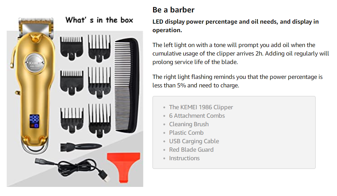 Kemei 1987 Professional Hair Clippers Kemei