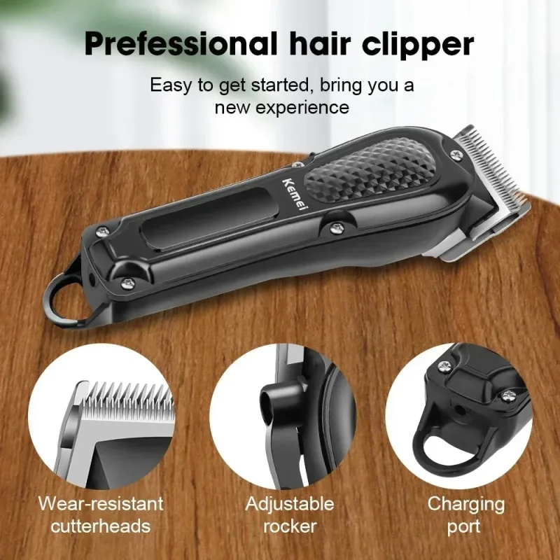 KM-1071 Kemei Electric Hair Clipper UBS Rechargeable - Image 2
